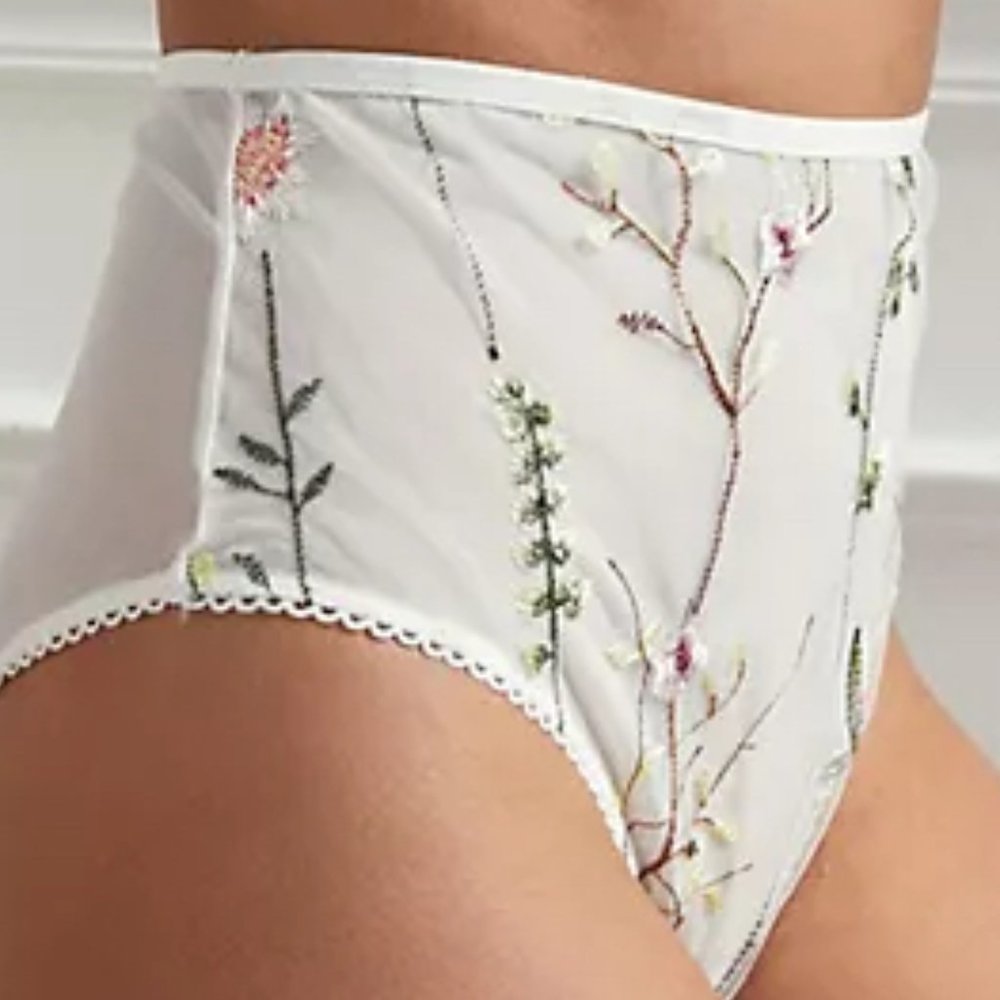 ANTHROPOLOGIE | Botanique Set - Embroidered Bralette + High-Waisted Briefs | NWT - Picture 5 of 7